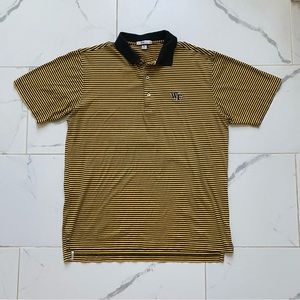 Peter Millar Wake Forest Demon Deacons Polo Golf Shirt Size Medium Yellow Black